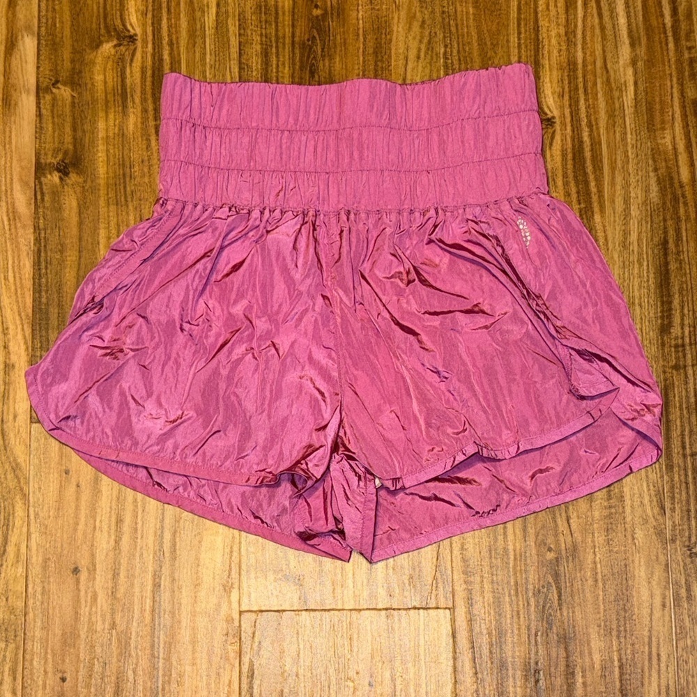 Free people women’s large shorts FP movement Pink way home high rise athletic